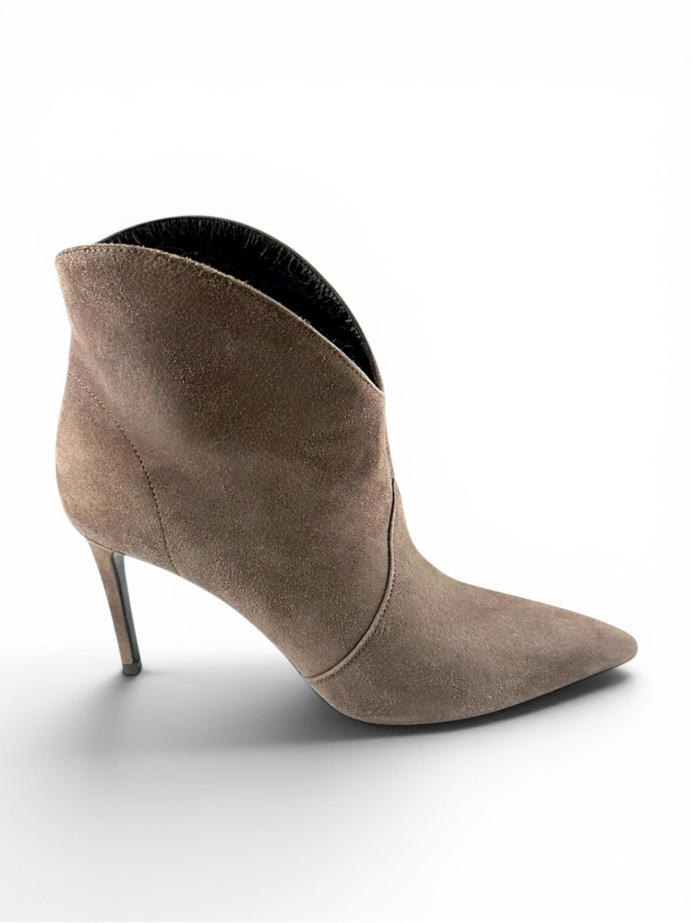 Saint Laurent Gray Suede Ankle Boots